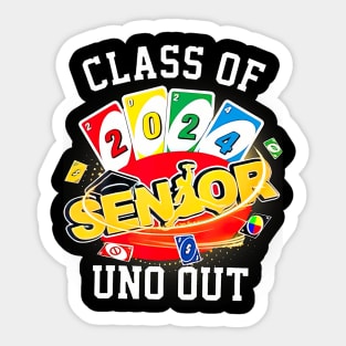 Senior 2024 Uno Out Funny Class Of 2024 Sticker